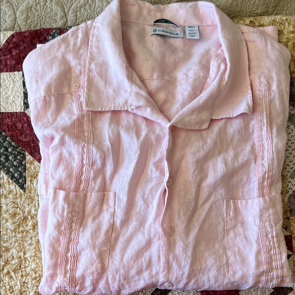 Cubavera Light Pink Linen Shirt